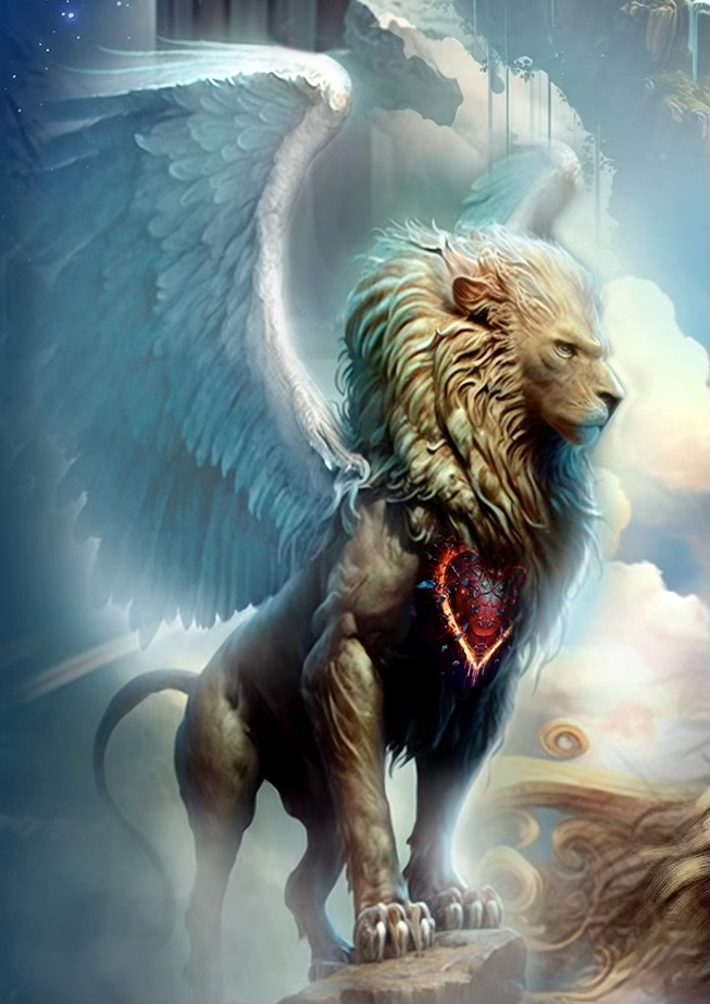 Winged guardian lion artwork from the world of World War 4.2